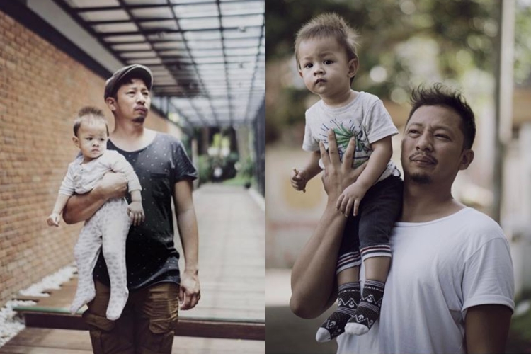 12 Foto artis hot daddy saat gendong anak, cewek-cewek wajib tahu nih