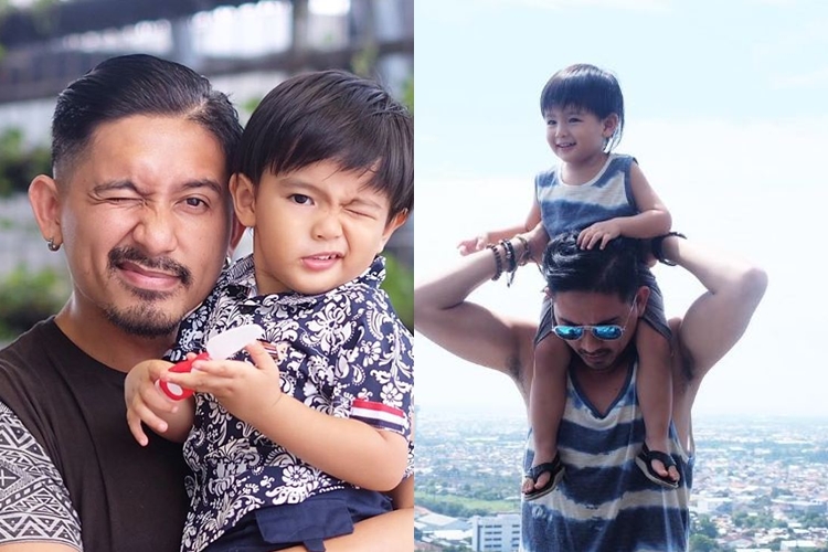 12 Foto artis hot daddy saat gendong anak, cewek-cewek wajib tahu nih