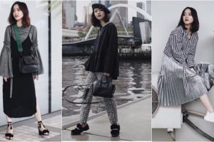 10 Gaya fashion ala Elxi Elvina, selebgram yang suka tampilan monokrom