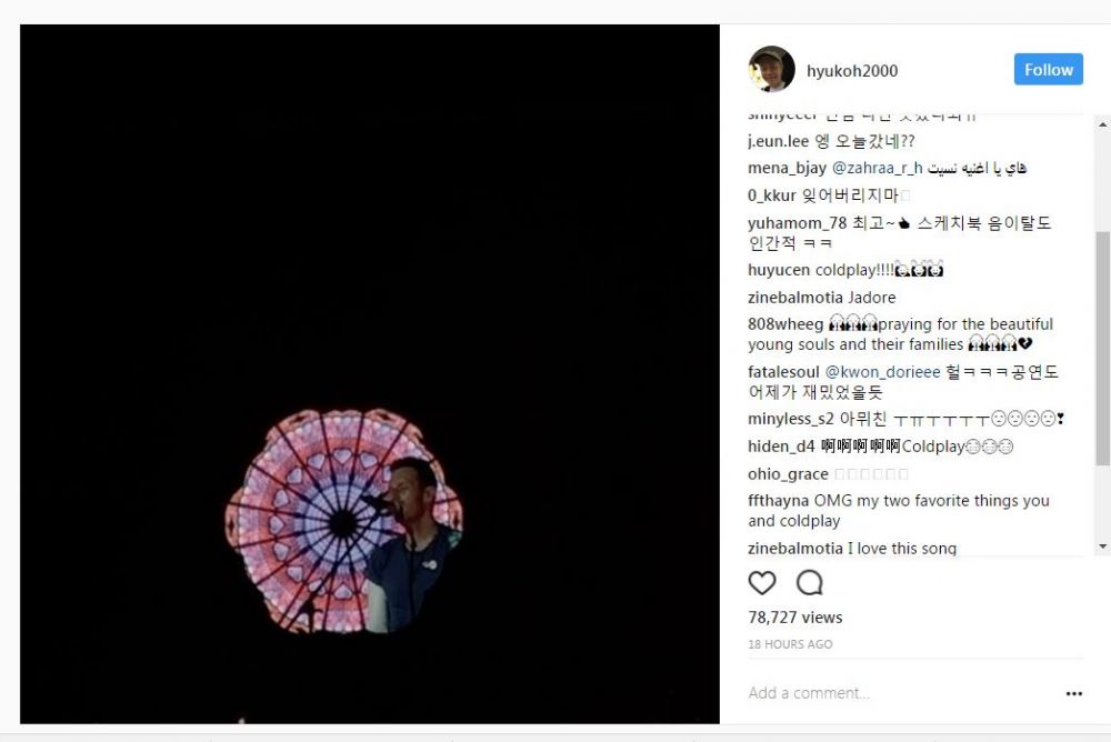 10 Foto serunya seleb Korea nonton konser Coldplay di Seoul, asyik nih