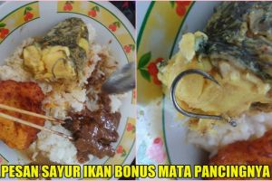 Pria ini pesan sayur ikan dapat 'bonus' mata pancing, serem