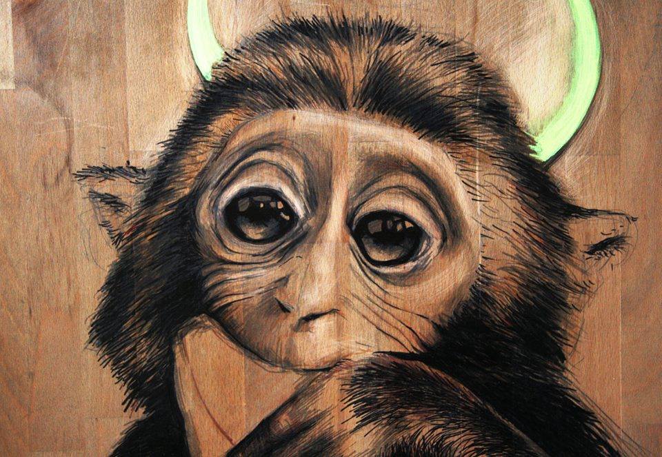 15 Lukisan hewan pakai pena di kanvas kayu ini hasilnya wow banget
