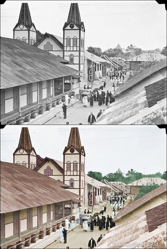 Begini jadinya jika foto jadul 15 daerah di Indonesia diwarnai, kece!