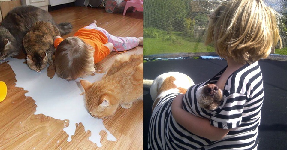 15 Aksi usil anak saat ditinggal sendirian main bareng hewan