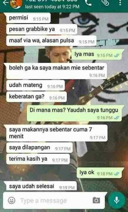 11 Chat driver ojek online dengan pelanggan ini kocaknya kebangetan