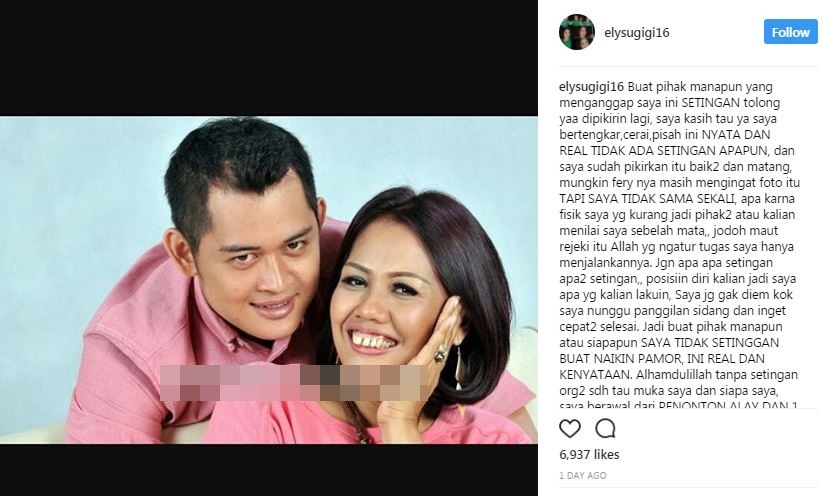 Perceraiannya dengan Ferry dituding settingan, Elly Sugigi ngamuk
