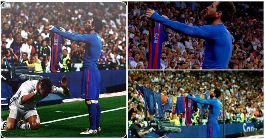 7 Gambar lucu selebrasi kemenangan Messi di el clasico