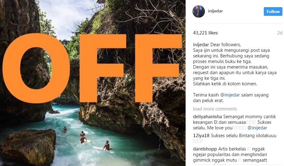 Jessica Iskandar pamit sementara dari Instagram, wah ada apa ya?