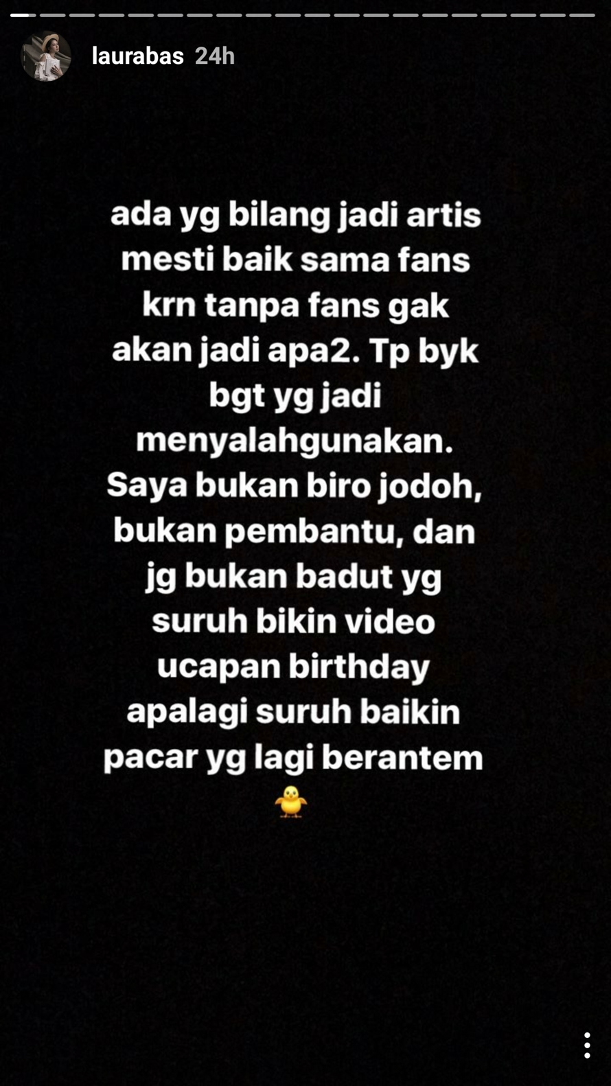 Laura Basuki tiba-tiba ngamuk kepada fansnya di Instagram, ada apa ya?