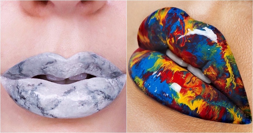 Marble lip, tren makeup kekinian yang bikin bibir bak batu marmer