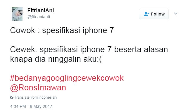 10 Beda googlingan cewek dan cowok ini kocaknya nyindir abis