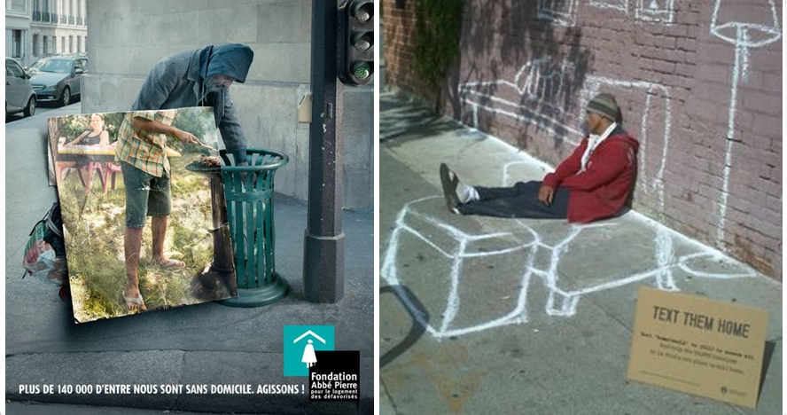 11 Poster kreatif kampanye donasi bagi gelandangan, pesannya ngena 