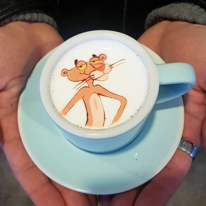 12 Latte art barista Korea ini warna-warni dengan gambar tak biasa