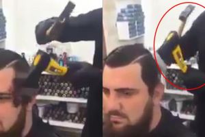 Ekstrem banget, tukang cukur ini potong rambut pelanggan pakai kapak