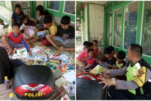 Potret polisi rintis perpustakaan keliling di pelosok ini bikin kagum