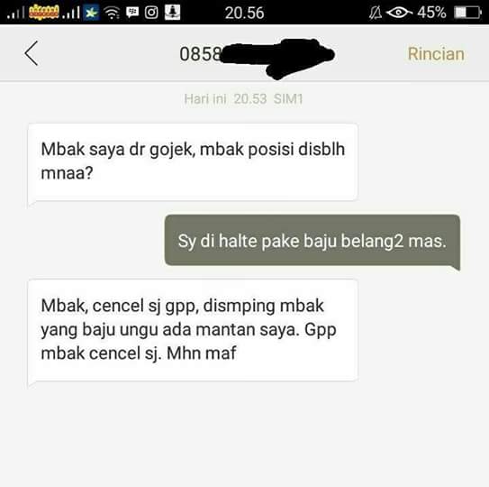 Lagi, 16 chat driver ojek online dengan pelanggan ini absurd banget