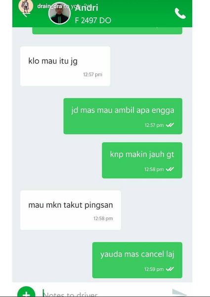 Lagi, 16 chat driver ojek online dengan pelanggan ini absurd banget