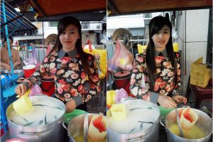 Gadis pedagang ini mendadak viral, sampai antre diajak selfie