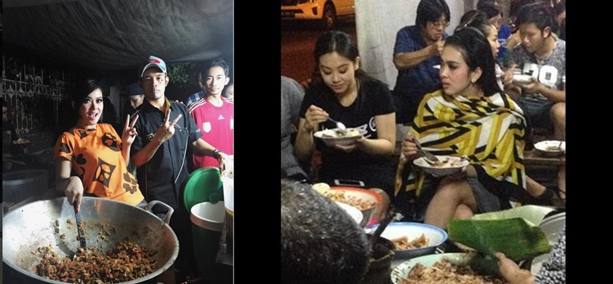 Nggak selalu resto mewah, 7 seleb ini enjoy makan di pinggir jalan