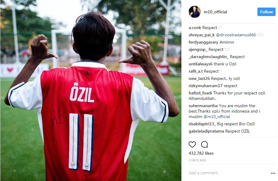 Heboh bocah Jakarta masuk Instagram Mesut Ozil, kenapa ya?