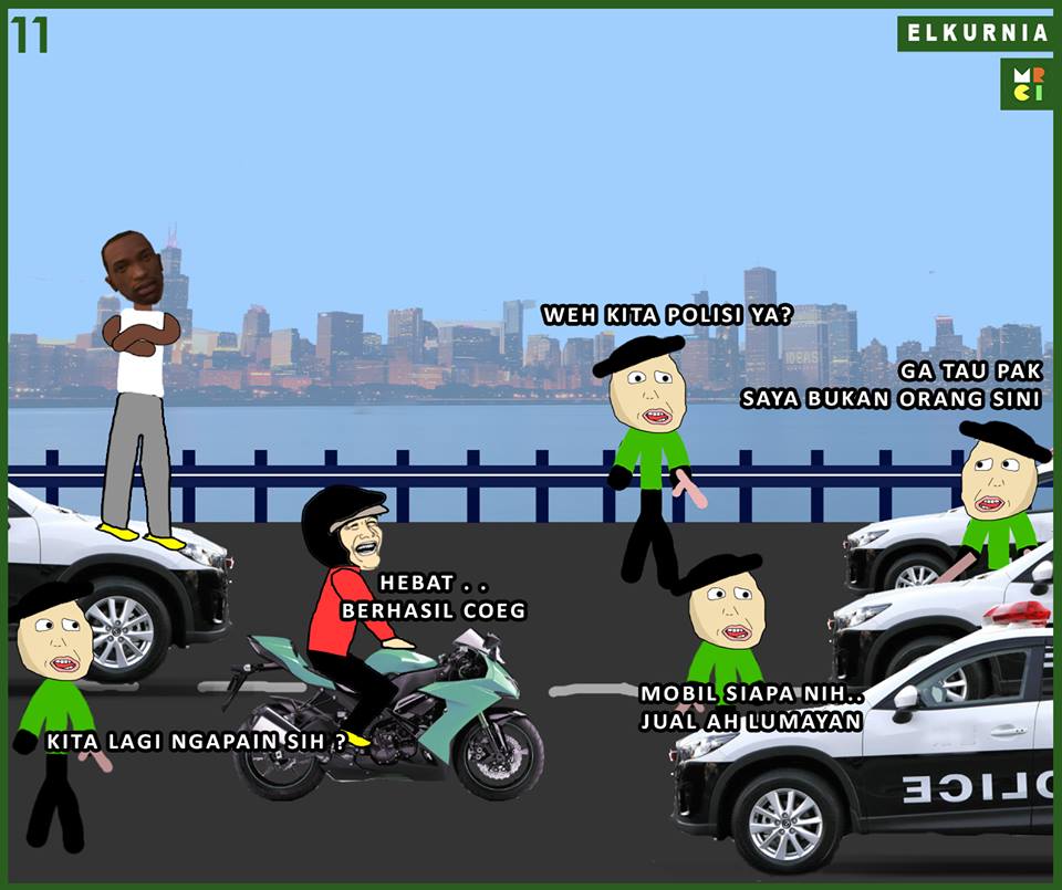 Komik Oting dan CJ salah cheat, anak game paham banget nih