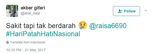 Hamish resmi pinang Raisa, ini 10 cuitan kocak #HariPatahHatiNasional