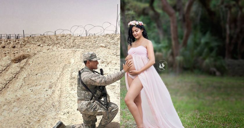 Potret kehamilan ini gambarkan jadi istri tentara itu harus kuat