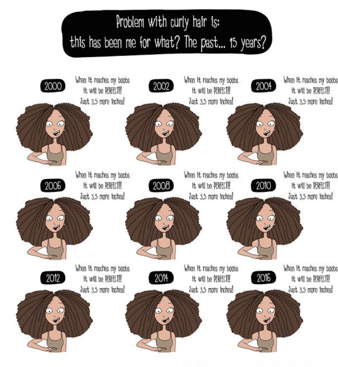 9 Ilustrasi ini tunjukkan keadaan si cewek rambut keriting, ngena deh