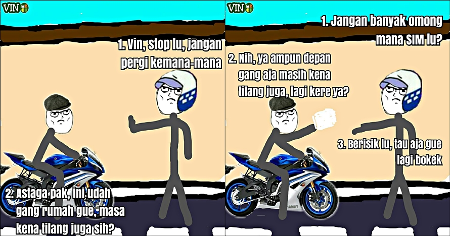 Komik Otong dan Polantas di gang kecil ini lucu kebangetan, asli!