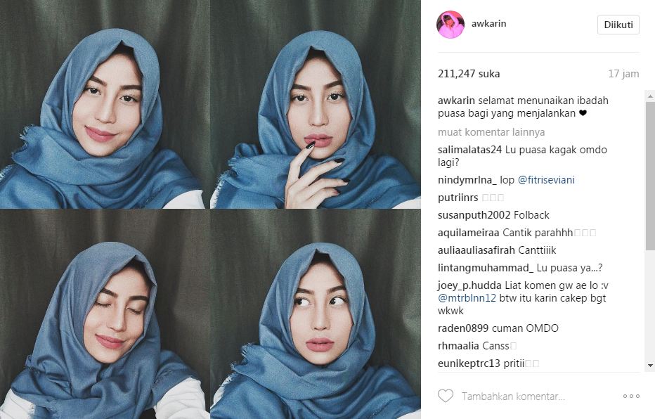 Pamer kenakan hijab, Awkarin bikin heboh netizen