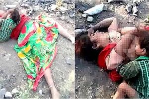 Potret haru balita yang menangis sambil menyusu ke mayat ibunya