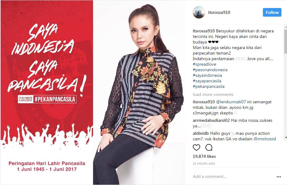 15 Gaya seleb gaungkan 'Saya Indonesia, Saya Pancasila'