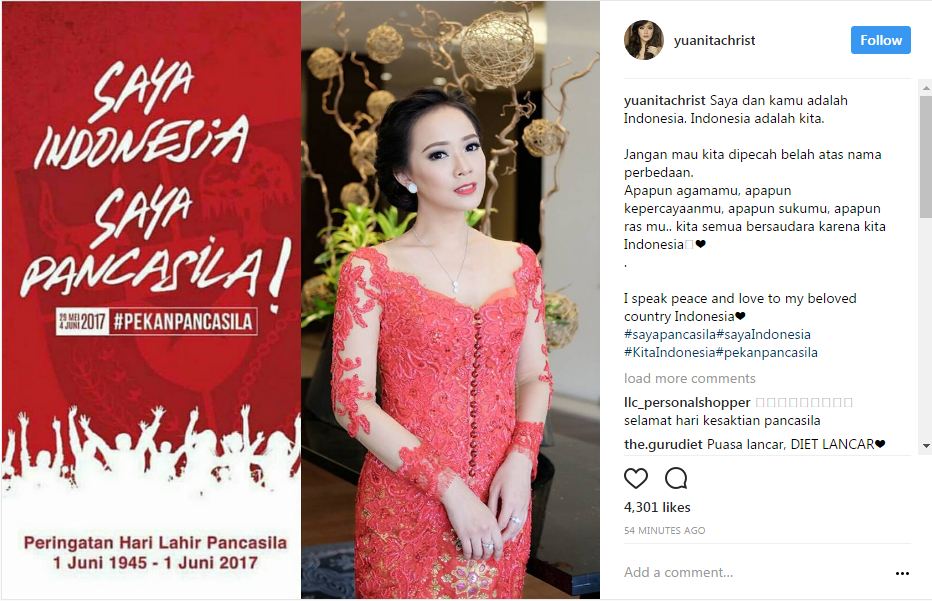 15 Gaya seleb gaungkan 'Saya Indonesia, Saya Pancasila'