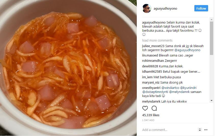Ini lho menu sahur dan buka favorit Agus Yudhoyono, sederhana banget