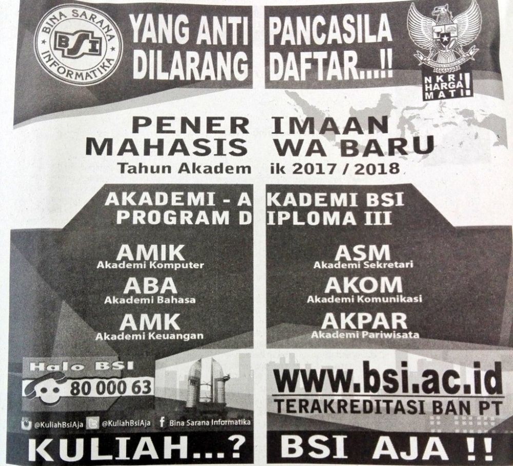 Iklan penerimaan mahasiswa ini mengajak untuk jaga NKRI, keren