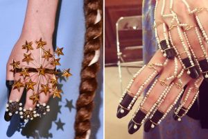 Tren nail art hitam dikombinasikan dengan aksesori ini unik banget