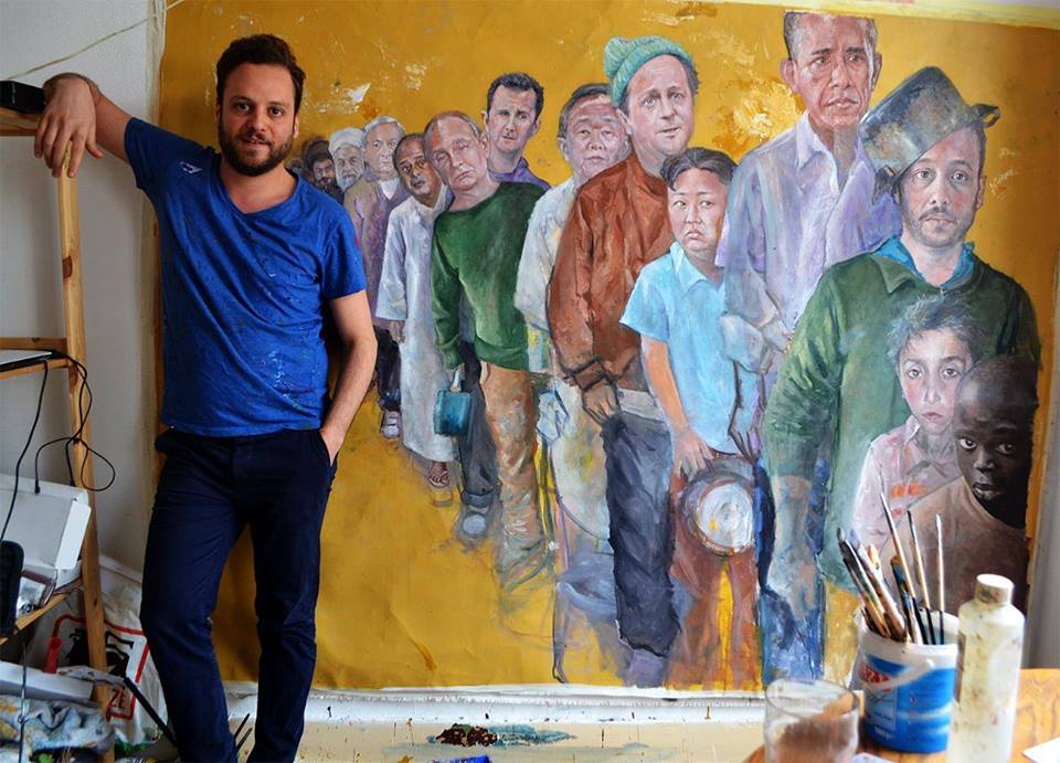 Seniman Suriah bikin pemimpin dunia jadi pengungsi, membalik logika