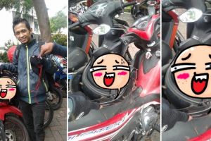 Parkir motor lalu taruh helm di jok, pria ini kaget usai lihat isinya