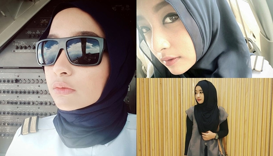 8 Pilot Indonesia berhijab ini cantik menawan, jadi ingin ikut terbang