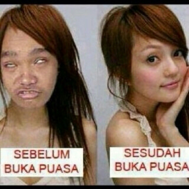8 Meme beda ekspresi sebelum dan sesudah buka puasa ini lucu parah