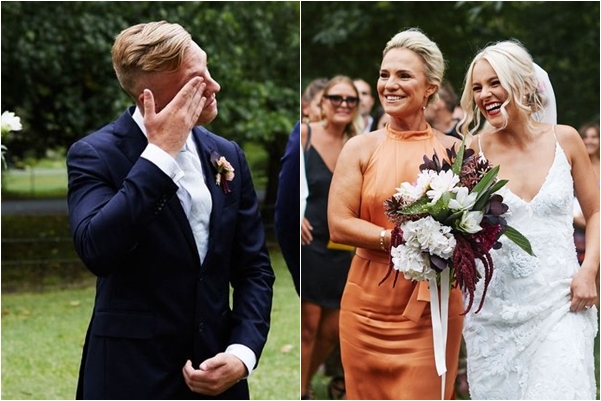 Potret 10 pengantin pria saat lihat calon istrinya ini bikin haru