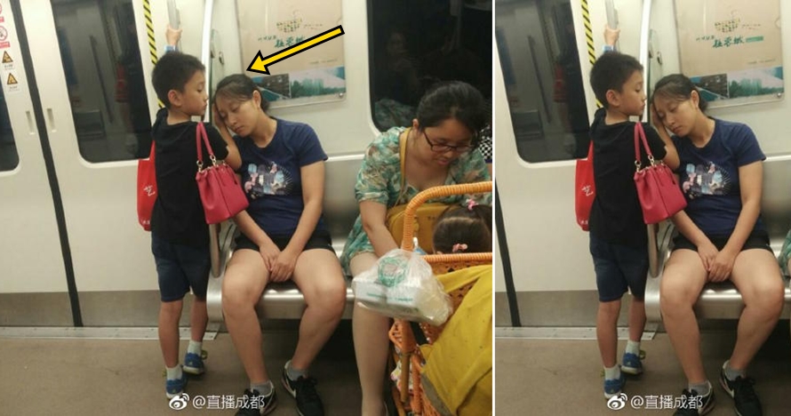 Perhatikan tangannya, aksi bocah bantu ibunya di KRL ini bikin haru