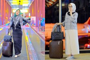 10 Airport style ala Dian Pelangi ini bisa ditiru nih, hijab traveler