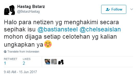 12 Pembelaan Bstarz, ketika Bastian dihujat dekat dengan Chelsea Islan