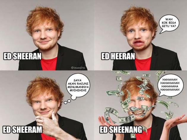 10 Meme Ed Sheeran ini bakal hilangkan ngenesmu mikir tiket konsernya