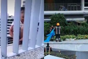 Detik-detik PRT bunuh diri dengan melompat gedung ini viral