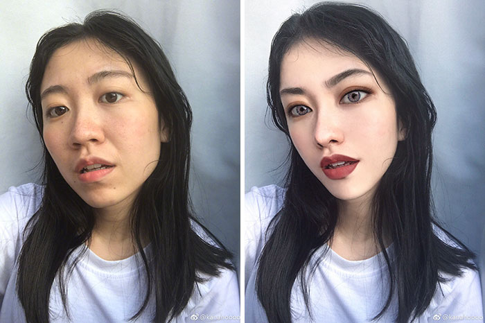 25 Foto before after editan Photoshop wajah cewek ini bikin melongo