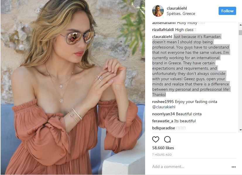 Dikritik berpakaian terbuka saat Ramadan, ini jawaban Cinta Laura