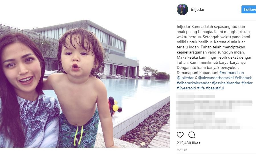 10 Postingan IG Jedar tentang El Barack ini bikin netizen terenyuh