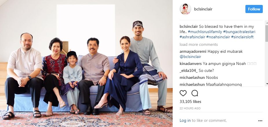 Kenakan baju melayu klasik pas lebaran, BCL dipuji 'cantik berkelas'